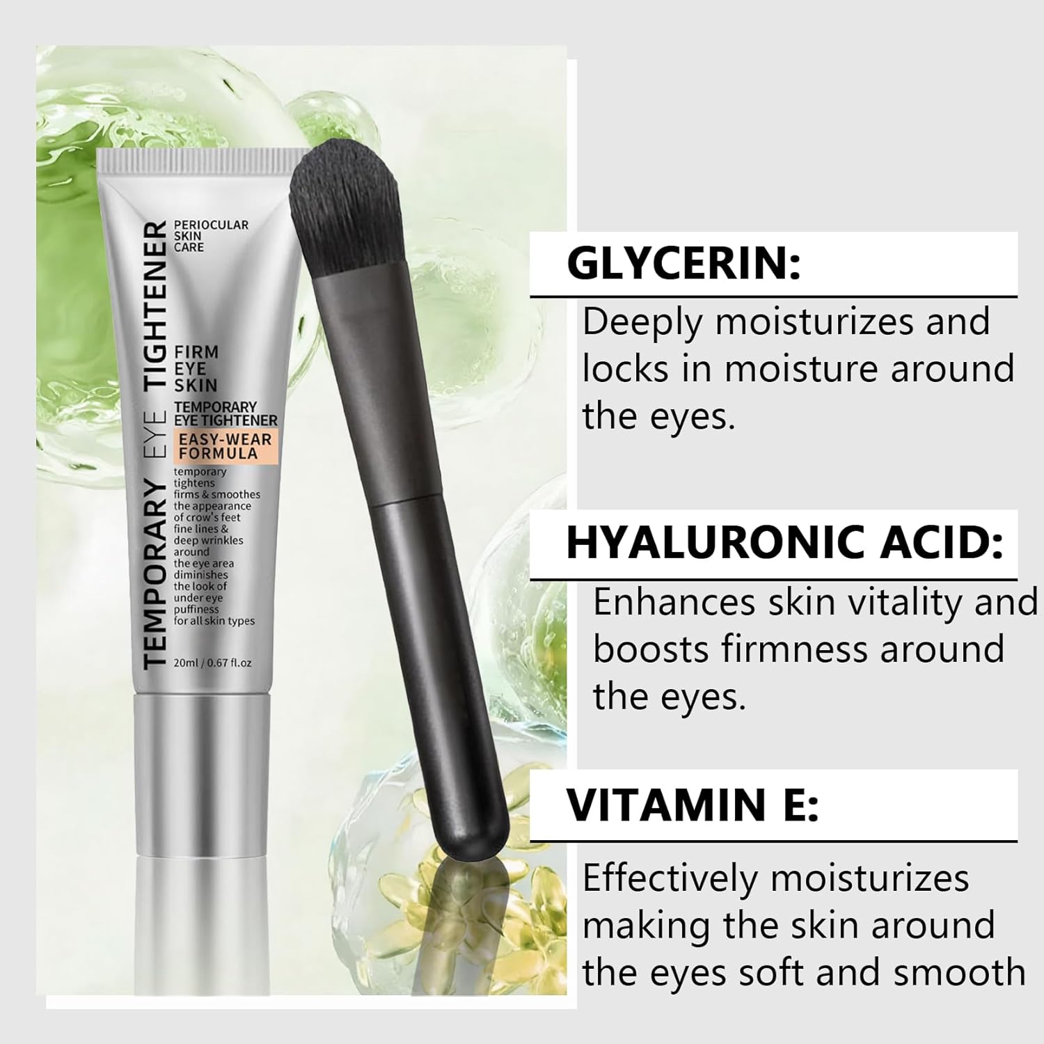 Instant Under-Eye Tightener Serum: Firms, Reduces Puffiness, Dark Circles, Fine Lines
